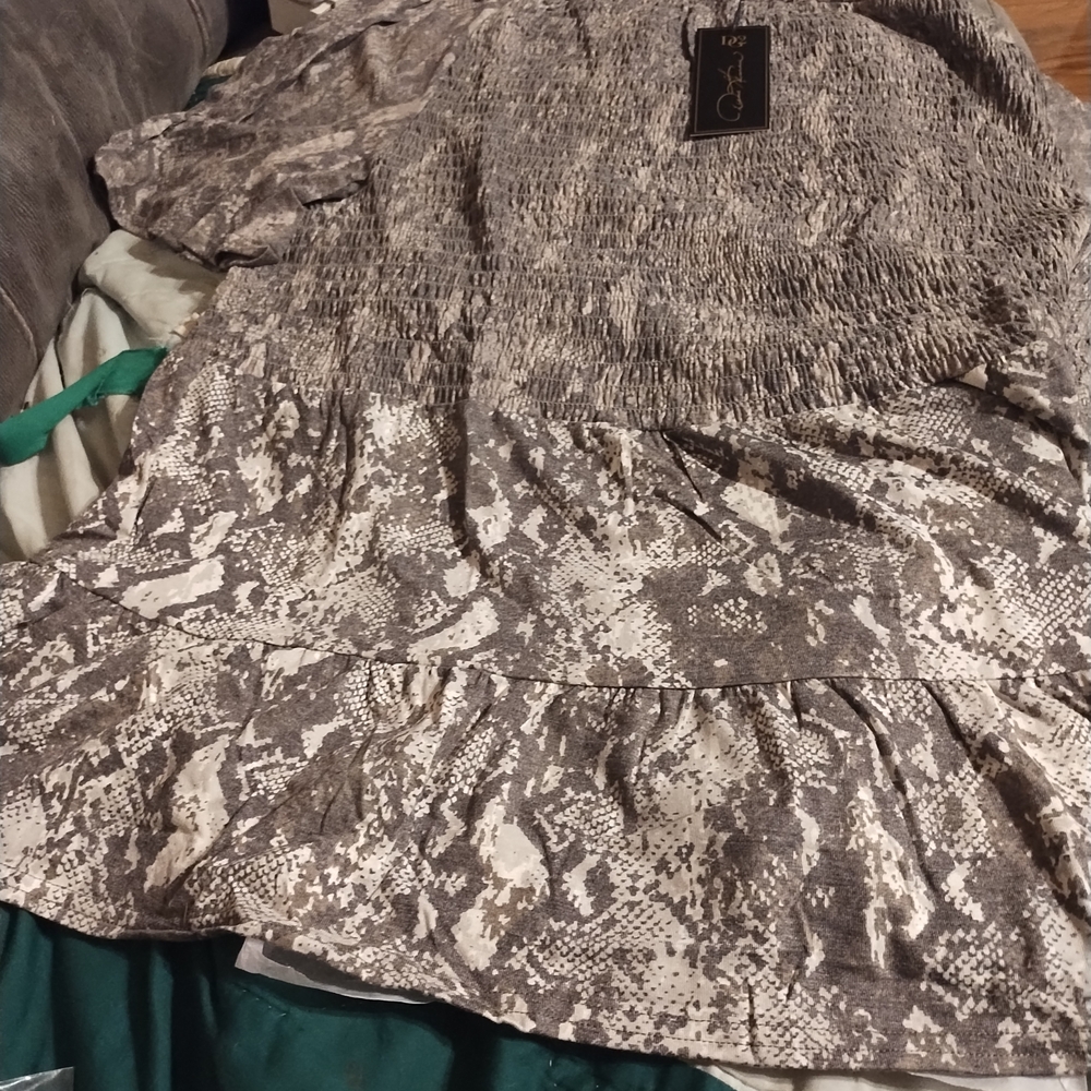 DG2 by Diane Gilman Snake Print Blouse
